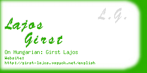 lajos girst business card